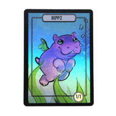 1/1 Foil Hippo Token for MTG