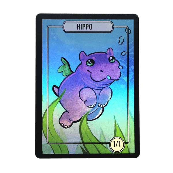 1/1 Foil Hippo Token for MTG