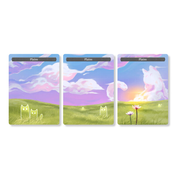 set of 3 mtg plains land proxies