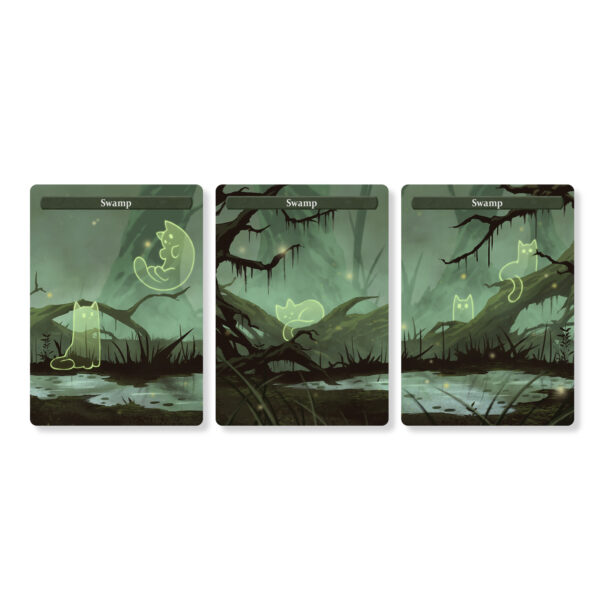 set of 3 mtg swamp land proxies
