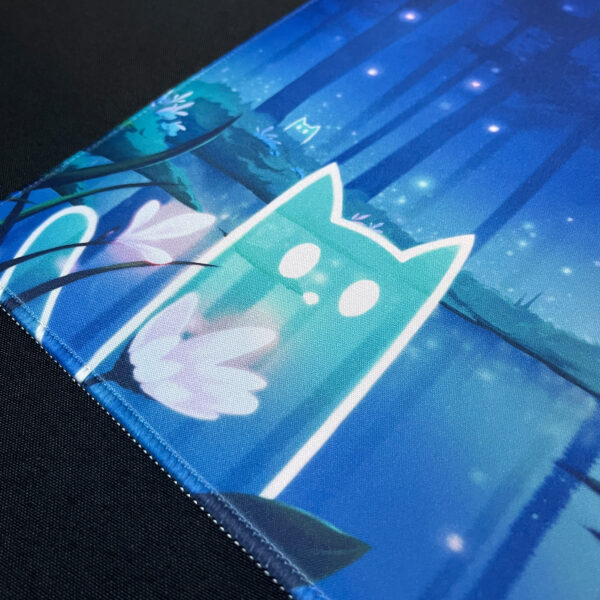 forest cat spirits mtg playmat