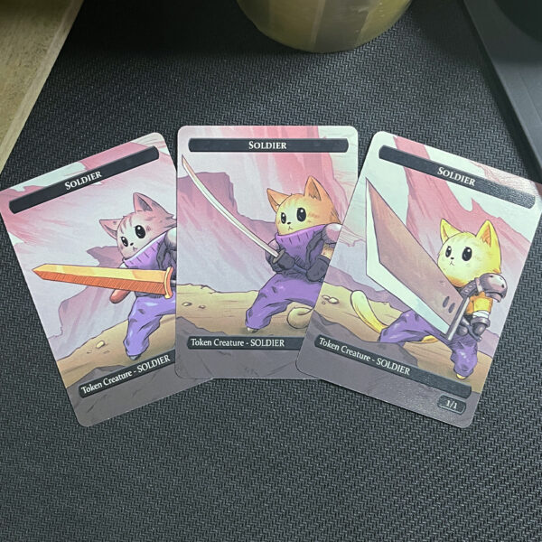 set of 3 mtg soldier tokens
