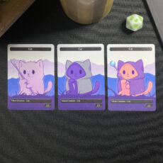 set of 3 mtg cat tokens