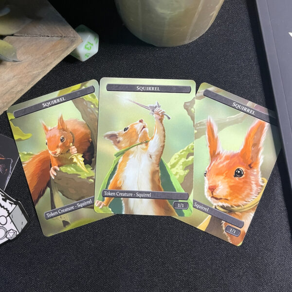 set of 3 mtg squirrel tokens