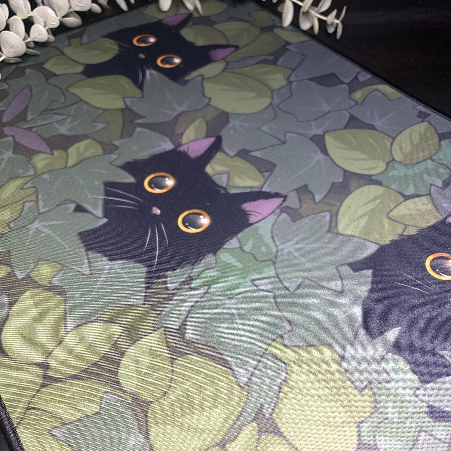 verdant voids black cat ivy mtg playmat