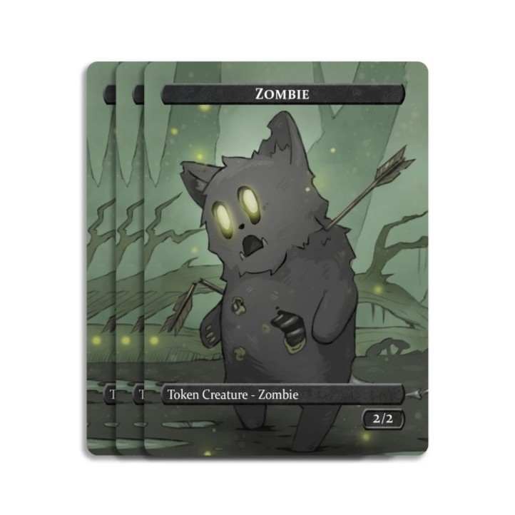 three custom zombie tokens for Magic: The Gathering (MTG)
