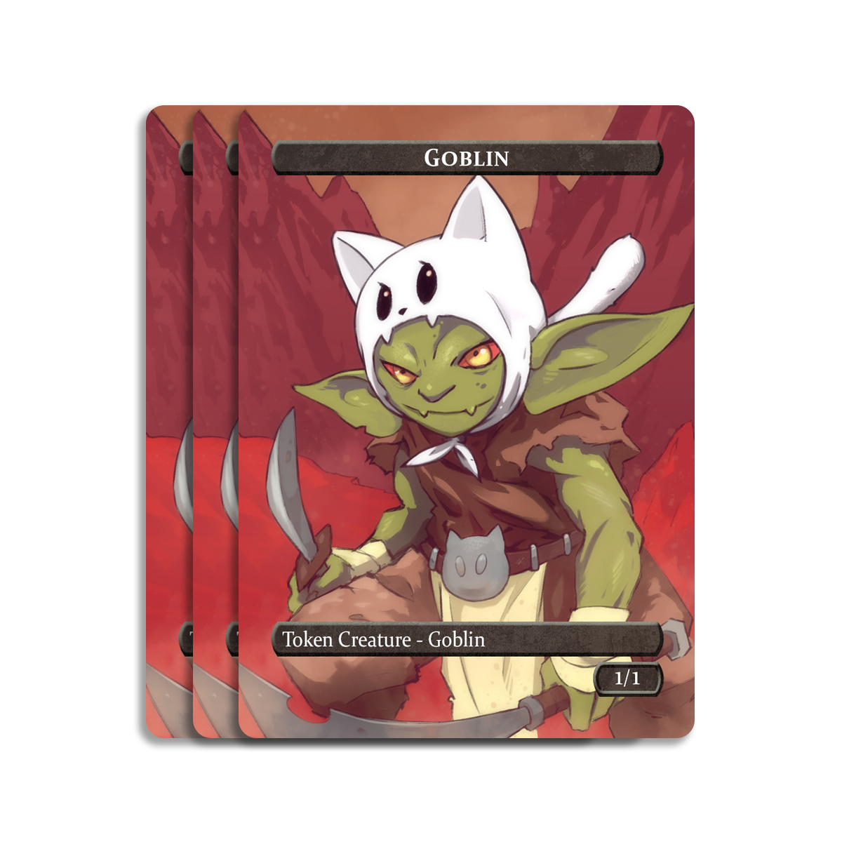 3 Goblin Tokens for Magic: The Gathering (MTG)