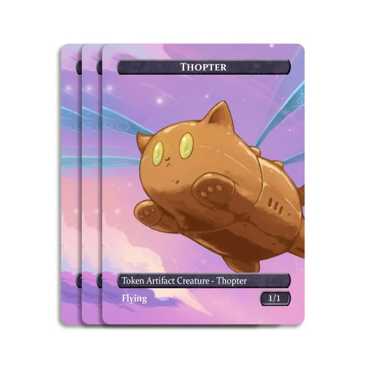 three custom thopter tokens for Magic: The Gathering (MTG)